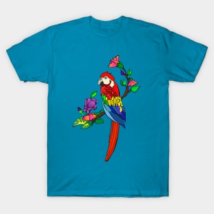 red macaw bird T-Shirt